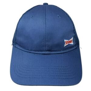 Sonic Trucker Hat Blue One Size Snapback Mesh Back Embroidered Logo Adjustable